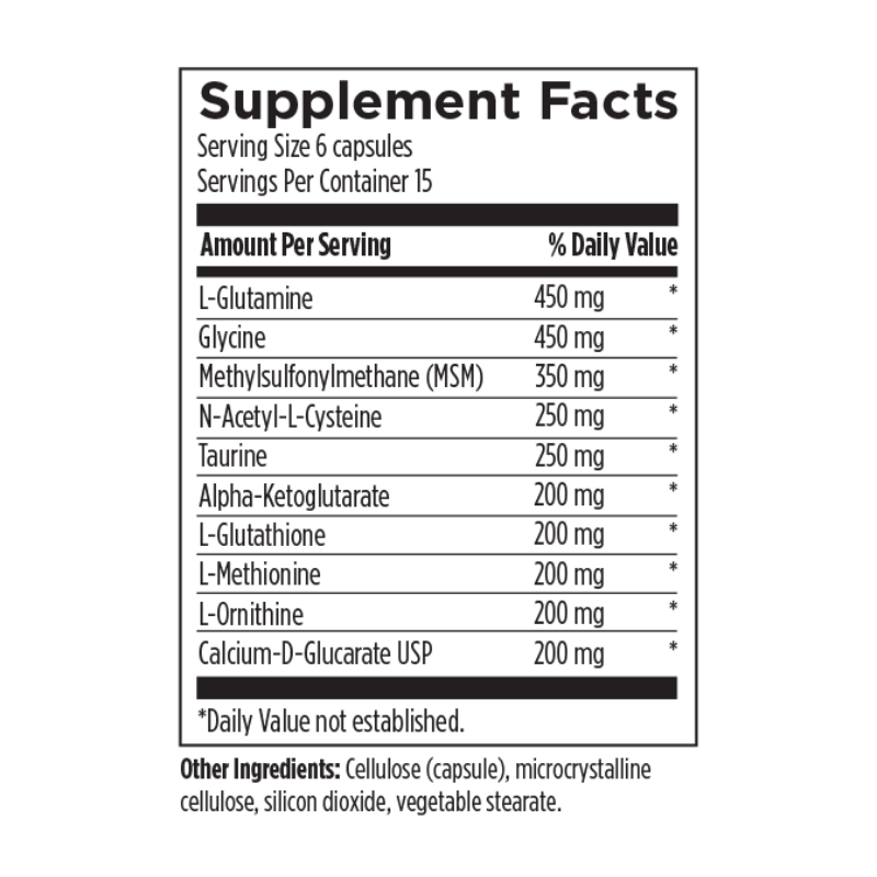 Amino Detox Supplement Facts