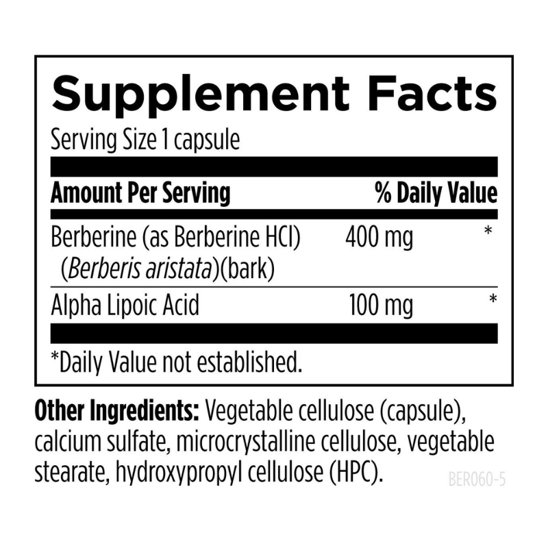 Berberine Synergy Supplement Facts