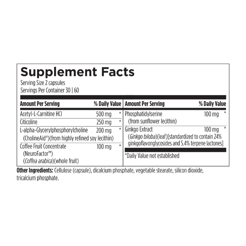 Brain Vitale Supplement Facts