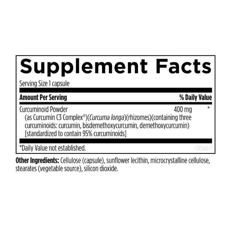 C3 Curcumin Complex Supplement Facts