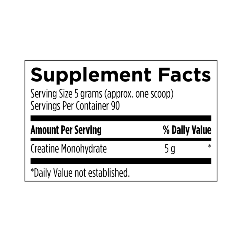 Creatine Monohydrate Supplement Facts