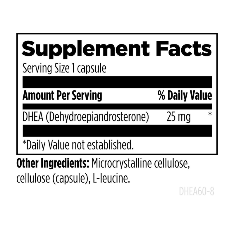 DHEA 25mg Supplement Facts