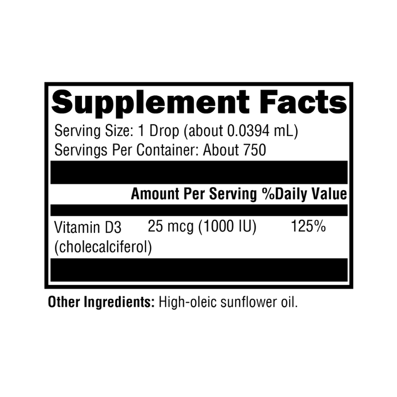 D3 Liquid Supplement Facts