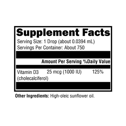 D3 Liquid Supplement Facts