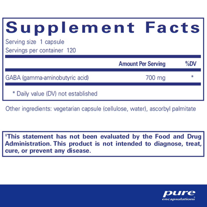 GABA Supplement Facts