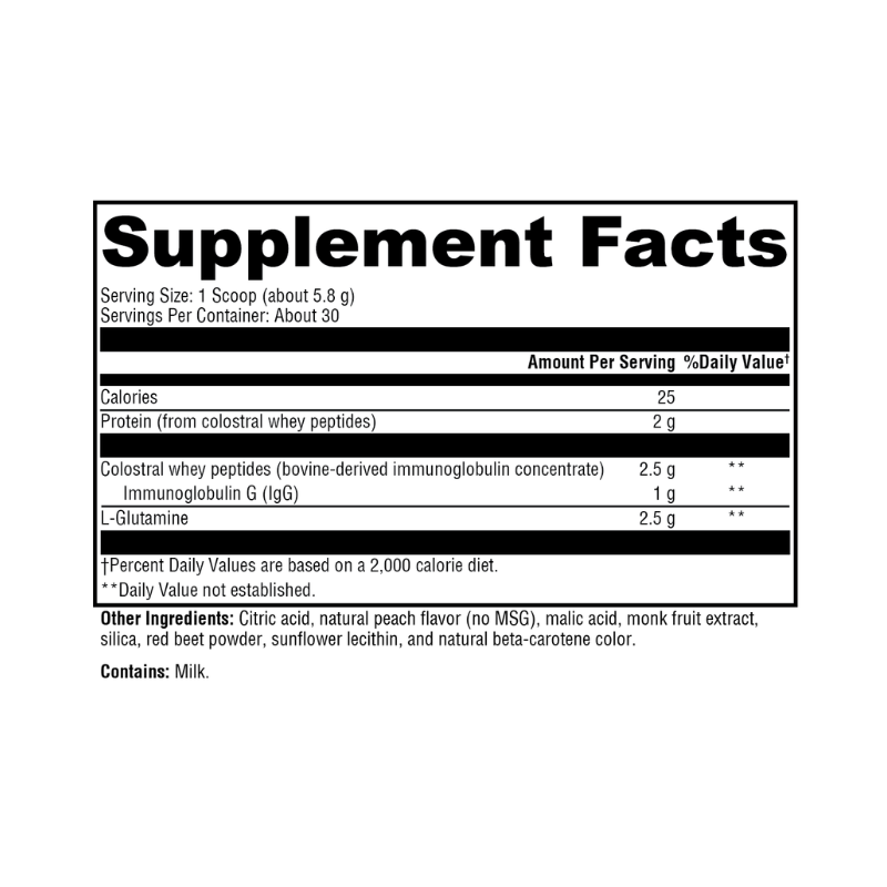 GI Protect Peach Sugar- & Stevia-Free 30 Servings Supplement Facts