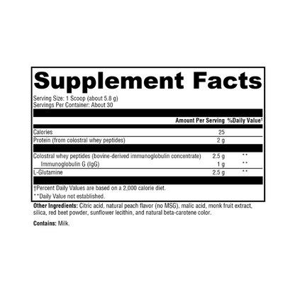 GI Protect Peach Sugar- & Stevia-Free 30 Servings Supplement Facts