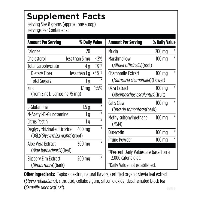 GI Revive Supplement Facts