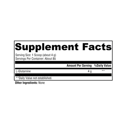 L-Glutamine Xymogen Supplement Facts
