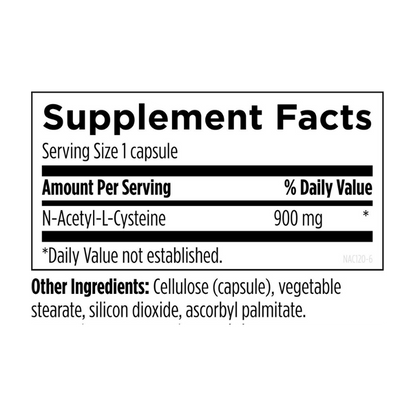 N-Acetyl-L-Cysteine Supplement Facts