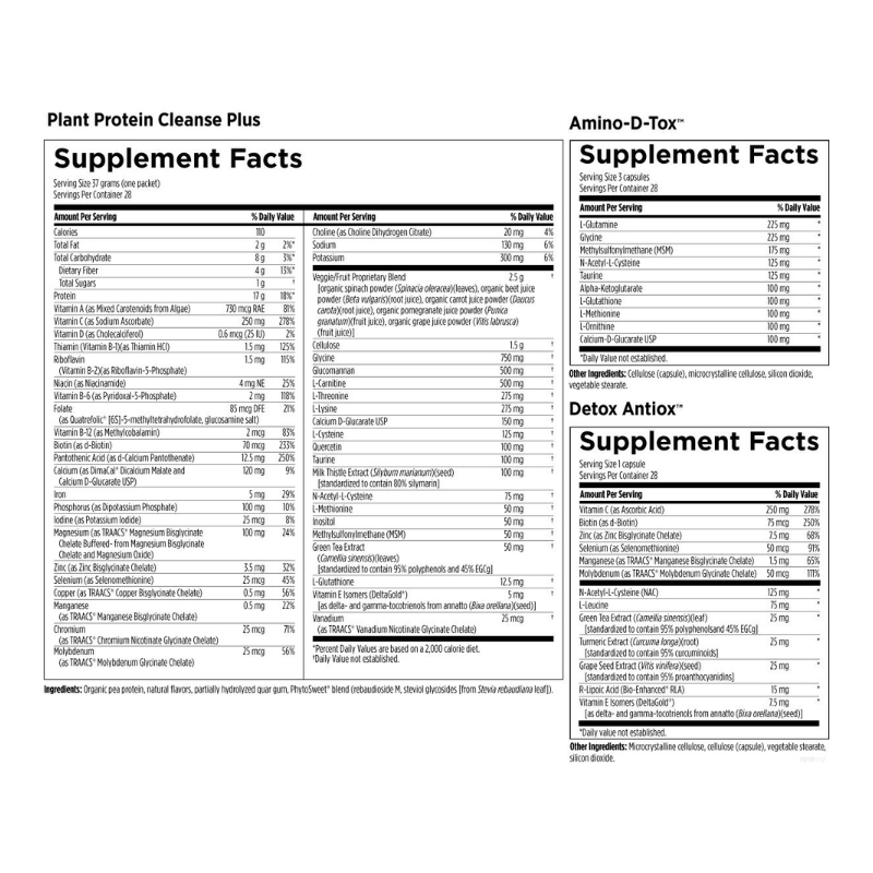 Plant Protein Cleanse Plus Detox Program Supplement Facts