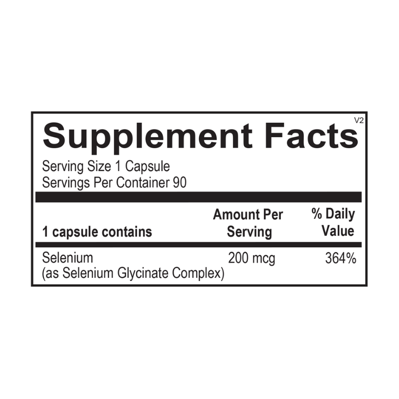 Reacted Selenium Supplement Facts