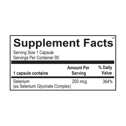 Reacted Selenium Supplement Facts