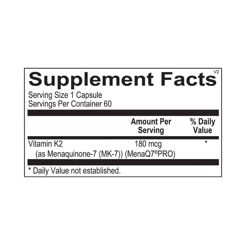 Vitamin K2 180 mcg Supplement Facts
