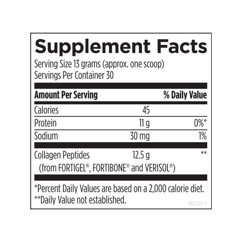 Whole Body Collagen Supplement Facts