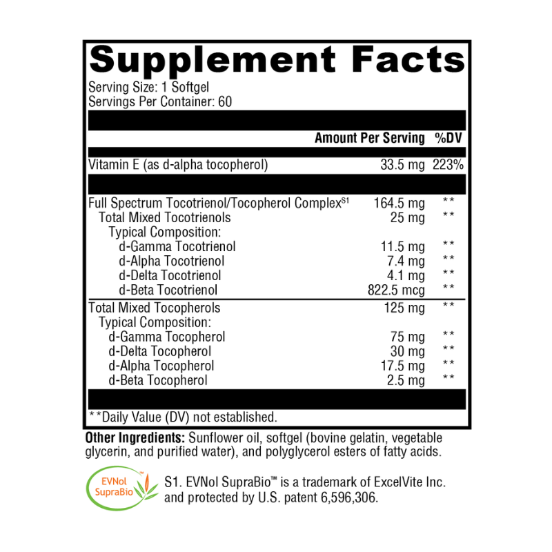 Xcellent E Supplement Facts