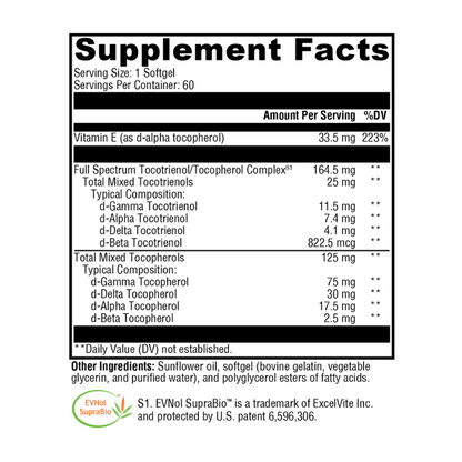 Xcellent E Supplement Facts